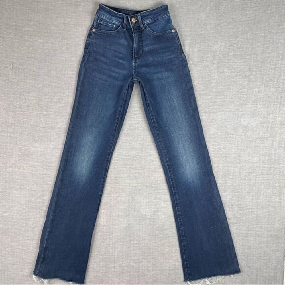 EXPRESS Curvy Boot High Rise Raw Hem Stretch Bootcut Jeans Women’s Size 00R